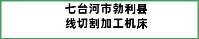 七台河市勃利县线切割加工机床