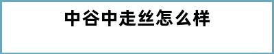 中谷中走丝怎么样