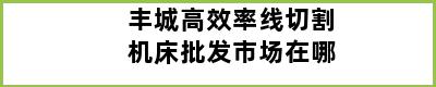 丰城高效率线切割机床批发市场在哪