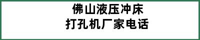 佛山液压冲床打孔机厂家电话