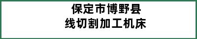 保定市博野县线切割加工机床