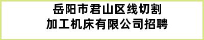 岳阳市君山区线切割加工机床有限公司招聘