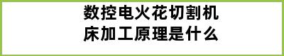 数控电火花切割机床加工原理是什么