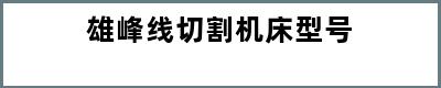 雄峰线切割机床型号