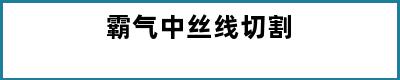 霸气中丝线切割